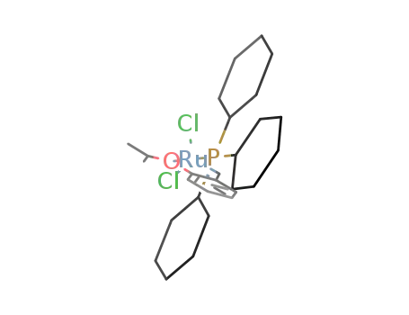 Molecular Structure of 203714-71-0 (DICHLORO(O-ISOPROPOXYPHENYLMETHYLENE)(TRICYCLOHEXYLPHOSPHINE)RUTHENIUM(II))