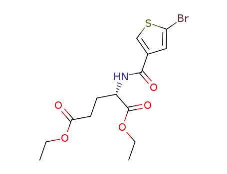 Molecular Structure of 1286279-58-0 ((S)-2-[(5-bromothiophene-3-carbonyl)amino]pentanedioic acid diethyl ester)