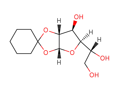 Molecular Structure of 16832-21-6 (1,2-O-CYCLOHEXYLIDENE-ALPHA-D-GLUCOFURANOSE)