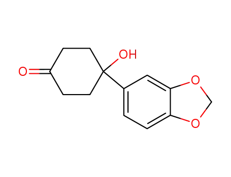Molecular Structure of 150019-57-1 (Cyclohexanone,4-(1,3-benzodioxol-5-yl)-4-hydroxy-)