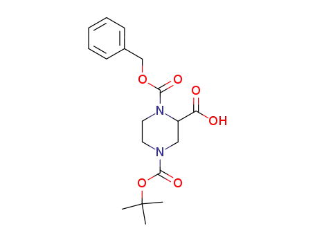 Molecular Structure of 126937-41-5 (N-4-BOC-N-1-CBZ-2-PIPERAZINE CARBOXYLIC ACID)