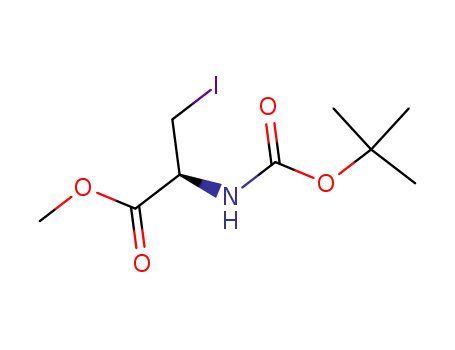 Molecular Structure of 889670-02-4 ((R)-METHYL 2-(TERT-BUTOXYCARBONYLAMINO)-3-IODOPROPANOATE)