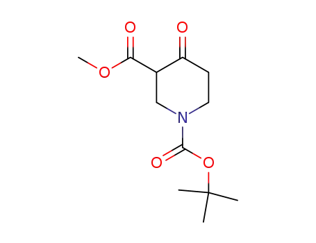 Molecular Structure of 161491-24-3 (1-tert-Butyl 3-methyl 4-oxopiperidine-1,3-dicarboxylate)
