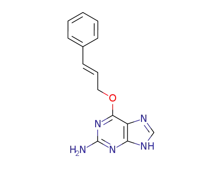 Molecular Structure of 64189-11-3 (1H-Purin-2-amine, 6-[(3-phenyl-2-propenyl)oxy]-)