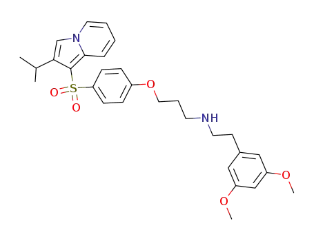 2-isopropyl-1-[4-{3-[N-(3,5-dimethoxy-β-phenethyl)amino]propyloxy}benzenesulphonyl]indolizine