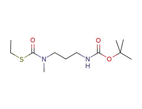 Molecular Structure of 960010-13-3 (N-(3-((ethylsulfanylcarbonyl)(methyl)amino)propyl)carbamic acid tert-butyl ester)