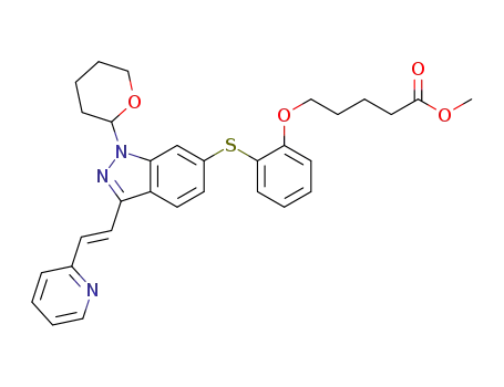 (E)-methyl 5-(2-(3-(2-(pyridin-2-yl)vinyl)-1-(tetrahydro-2H-pyran-2-yl)-1H-indazol-6-ylthio)phenoxy)pentanoate
