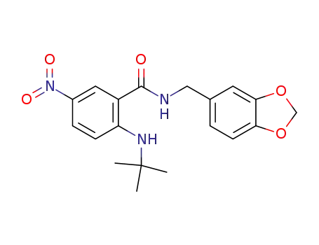 2-(tert-Butylamino)-5-nitro-N-(1,3-benzodioxol-5-ylmethyl)benzamide