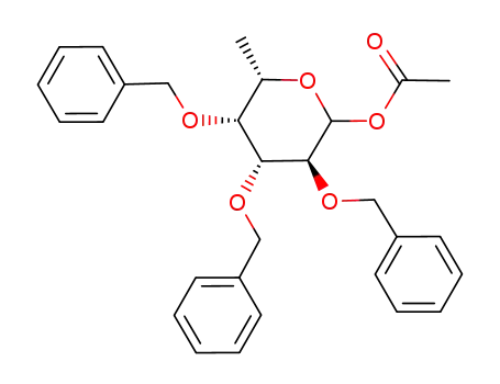 Molecular Structure of 151909-89-6 (1-O-acetyl-2,3,4-tri-O-benzyl-L-fucopyranose)