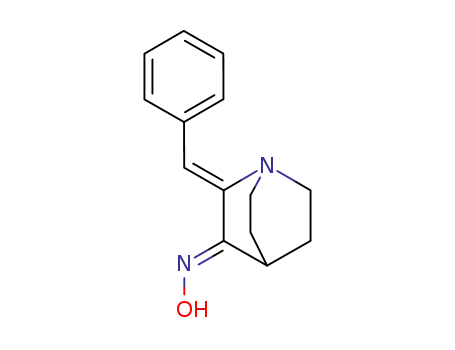 Molecular Structure of 78121-28-5 (1-Azabicyclo[2.2.2]octan-3-one, 2-(phenylmethylene)-, oxime, (E,Z)-)