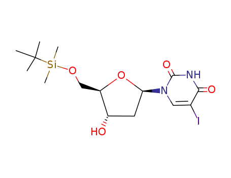 Molecular Structure of 134218-81-8 (5'-O-(TERT-BUTYLDIMETHYLSILYL)-5-IODO-2'-DEOXYURIDINE)
