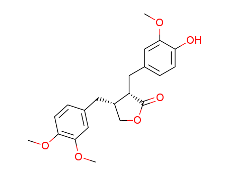 7770-78-7,(-)-Arctigenin,2(3H)-Furanone,4-[(3,4-dimethoxyphenyl)methyl]dihydro-3-[(4-hydroxy-3-methoxyphenyl)methyl]-,(3R-trans)-;Arctigenin;