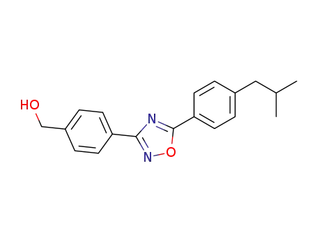 Molecular Structure of 635702-24-8 ((4-(5-(4-isobutylphenyl)-1,2,4-oxadiazol-3-yl)phenyl)methanol)