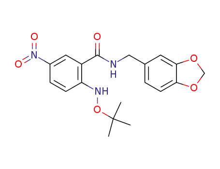 2-(tert-Butoxyamino)-5-nitro-N-(1,3-benzodioxol-5-ylmethyl)benzamide
