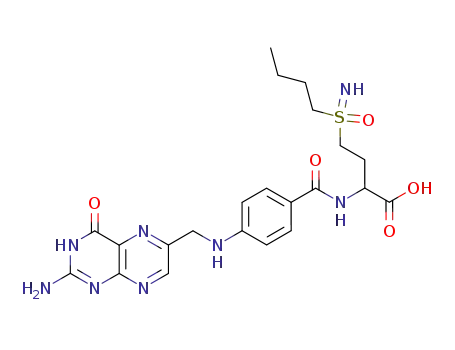 Molecular Structure of 115453-79-7 (pteroyl-S-1-butylhomocysteine sulfoximine)