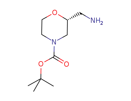 Molecular Structure of 1174913-80-4 ((R)-2-Aminomethyl-4-boc-morpholine)