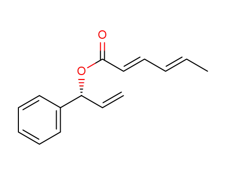 Molecular Structure of 1542075-20-6 ((+)-(1R)-1-phenylprop-2-en-1-yl (2E,4E)-hexa-2,4-dienoate)