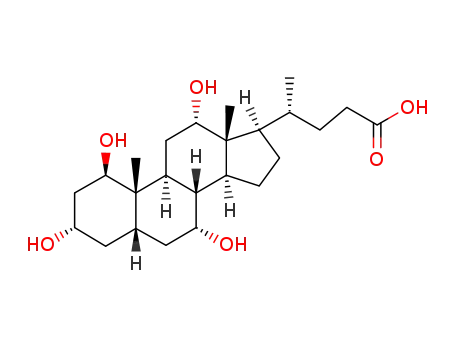 Molecular Structure of 80875-94-1 ((1b,3a,5b,7a,12a)-1,3,7,12-tetrahydroxy-Cholan-24-oic acid)