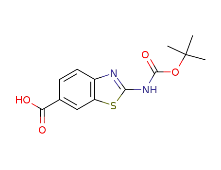 Molecular Structure of 225525-50-8 (2-N-BOC-AMINO-4-BENZOTHIAZOLE-6-CARBOXYLIC ACID)