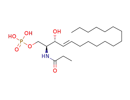 Molecular Structure of 1093733-23-3 (N-[(1S,2R,3E)-2-hydroxy-1-[(phosphonooxy)methyl]-3-heptadecen-1-yl]-propanamide)