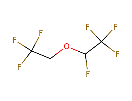 Molecular Structure of 55605-86-2 (Ethane, 1,1,1,2-tetrafluoro-2-(2,2,2-trifluoroethoxy)-)