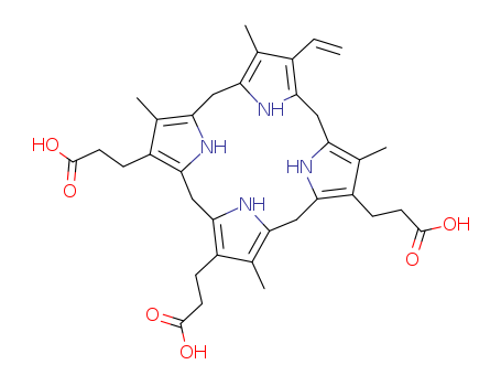 12-ethenyl-5,10,15,20,22,24-hexahydro-3,8,13,17-tetramethyl-21h,23h-porphine-2,7,18-tripropanoic Acid