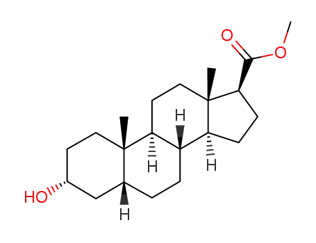 Molecular Structure of 74464-95-2 (3α-hydroxy-5β-androstan-17β-carboxylic acid methyl ester)