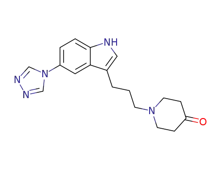 Molecular Structure of 177947-84-1 (1-{3-[5-(1,2,4-triazol-4-yl)-1H-indol-3-yl]propyl}piperidin-4-one)