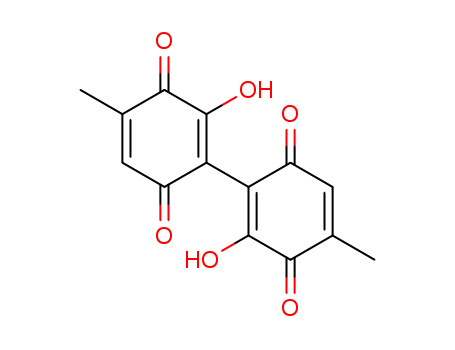 128-68-7,phenicin,2,2'-Bi-p-benzoquinone,3,3'-dihydroxy-5,5'-dimethyl- (7CI); Phenicin (6CI); 3,3'-Dihydroxy-5,5'-dimethyl-2,2'-bi-p-benzoquinone;Phoenicin