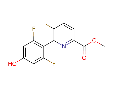 Molecular Structure of 1355011-30-1 (methyl 6-(2,6-difluoro-4-hydroxyphenyl)-5-fluoropyridine-2-carboxylate)