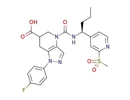 1-(4-fluorophenyl)-4-[(S)-1-(2-methanesulfonyl-pyridin-4-yl)-butylcarbamoyl]-4,5,6,7-tetrahydro-1H-pyrazolo[4,3-b]pyridine-6-carboxylic acid