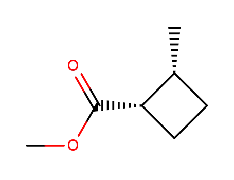 Molecular Structure of 57705-62-1 (Cyclobutanecarboxylic acid, 2-methyl-, methyl ester, (1R,2R)-rel- (9CI))