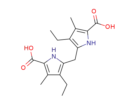 Molecular Structure of 7670-41-9 (1H-Pyrrole-2-carboxylic acid, 5,5'-methylenebis[4-ethyl-3-methyl-)