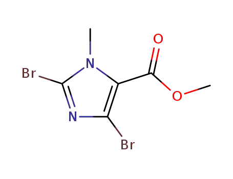 Molecular Structure of 120809-55-4 (methyl 2,4-dibromo-1-methyl-1H-imidazole-5-carboxylate)