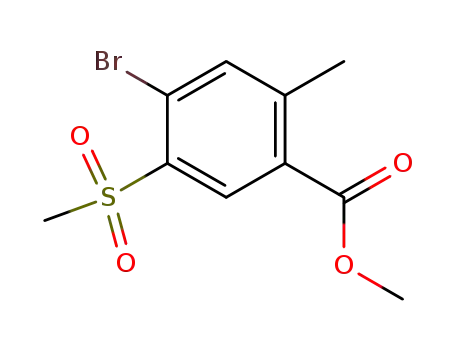 Molecular Structure of 176308-97-7 (Benzoic acid, 4-bromo-2-methyl-5-(methylsulfonyl)-, methyl ester)
