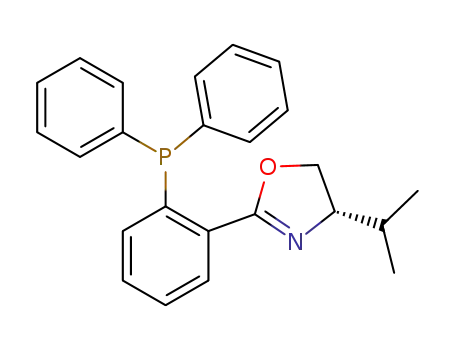 Molecular Structure of 148461-14-7 ((4S)-(-)-4,5-DIHYDRO-2-[2'-(DIPHENYLPHOSPHINO)PHENYL]-4-ISOPROPYLOXAZOLE)