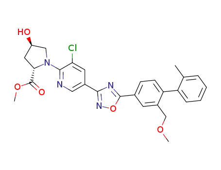 methyl (2S,4R)-1-(3-chloro-5-(5-(2-(methoxymethyl)-2'-methylbiphenyl-4-yl)-1,2,4-oxadiazol-3-yl)pyridin-2-yl)-4-hydroxypyrrolidine-2-carboxylate