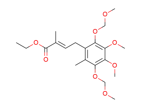 Molecular Structure of 872979-65-2 (2-Butenoic acid,
4-[3,4-dimethoxy-2,5-bis(methoxymethoxy)-6-methylphenyl]-2-methyl-,
ethyl ester, (2E)-)