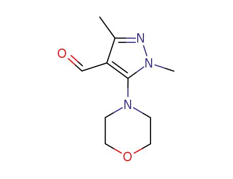 Molecular Structure of 26990-69-2 (1,3-DIMETHYL-5-MORPHOLINO-1H-PYRAZOLE-4-CARBALDEHYDE)