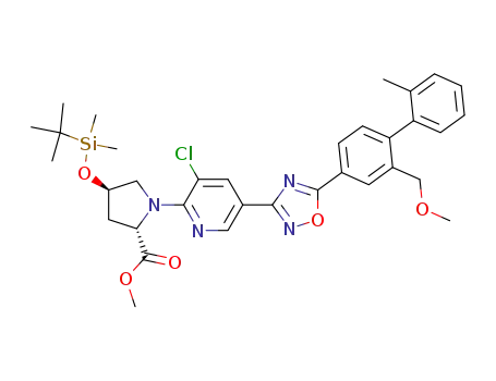methyl (2S,4R)-1-(3-chloro-5-(5-(2-(methoxymethyl)-2'-methylbiphenyl-4-yl)-1,2,4-oxadiazol-3-yl)pyridin-2-yl)-4-(tert-butyldimethylsilyloxy)-pyrrolidine-2-carboxylate