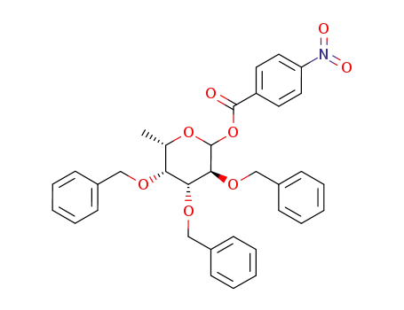 Molecular Structure of 151909-88-5 (2,3,4-Tri-O-benzyl-1-O-(4-nitrobenzoyl)-L-fucopyranose)