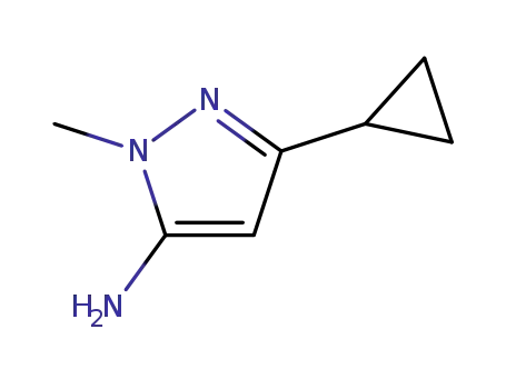 Molecular Structure of 118430-74-3 (3-CYCLOPROPYL-1-METHYL-1H-PYRAZOL-5-AMINE)