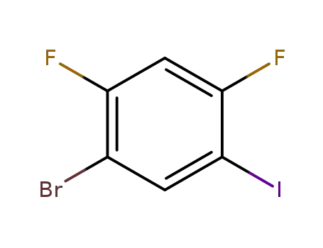 Molecular Structure of 914636-91-2 (Benzene, 1-bromo-2,4-difluoro-5-iodo-)