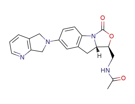 Molecular Structure of 1056035-14-3 (N-(((1S,9aS)-3-oxo-7-(5H-pyrrolo[3,4-b]pyridin-6(7H)-yl)-1,3,9,9a-tetrahydrooxazolo[3,4-a]indol-1-yl)methyl)acetamide)