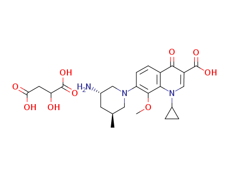 Butanedioicacid,2-hydroxy-,compd.with7-[(3S,5S)-3-amino-5-methyl-1-piperidinyl]-1-cyclopropyl-1,4-dihydro-8-methoxy-4-oxo-3-quinolinecarboxylicacid