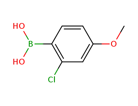 Molecular Structure of 219735-99-6 (2-Chloro-4-methoxyphenylboronic acid)