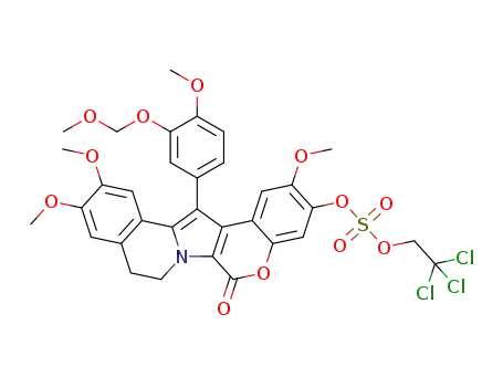 8,9-dihydro-2,11,12-trimethoxy-14-[4-methoxy-3-(methoxymethoxy)phenyl]-6-oxo-6H-[1]benzopyrano[4',3':4,5]pyrrolo[2,1-a]isoquinolin-3-yl 2,2,2-trichloroethyl sulfate