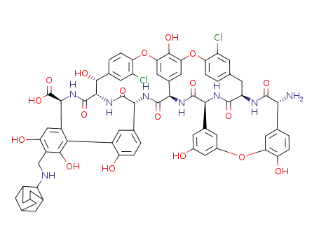 Ristomycin A aglycone, 22,31-dichloro-7-demethyl-64-O-demethyl-19-deoxy-41-((tricyclo(3.3.1.13,7)dec-2-ylamino)methyl)-