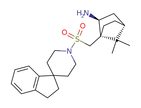 Molecular Structure of 142643-14-9 ((1S,2S)-2,3-dihydro-1'-(((2-amino-7,7-dimethylbicyclo<2.2.1>hept-1-yl)methyl)sulfonyl)spiro(1H-indene-1,4'-piperidine))
