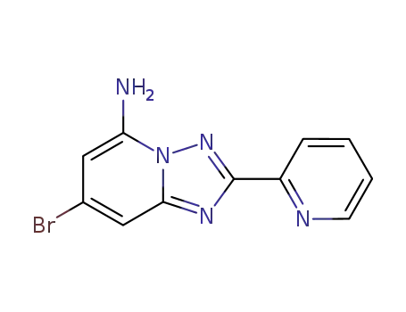 Molecular Structure of 329972-51-2 (7-bromo-2-pyridin-2-yl-[1,2,4]triazolo[1,5-a]pyridin-5-ylamine)